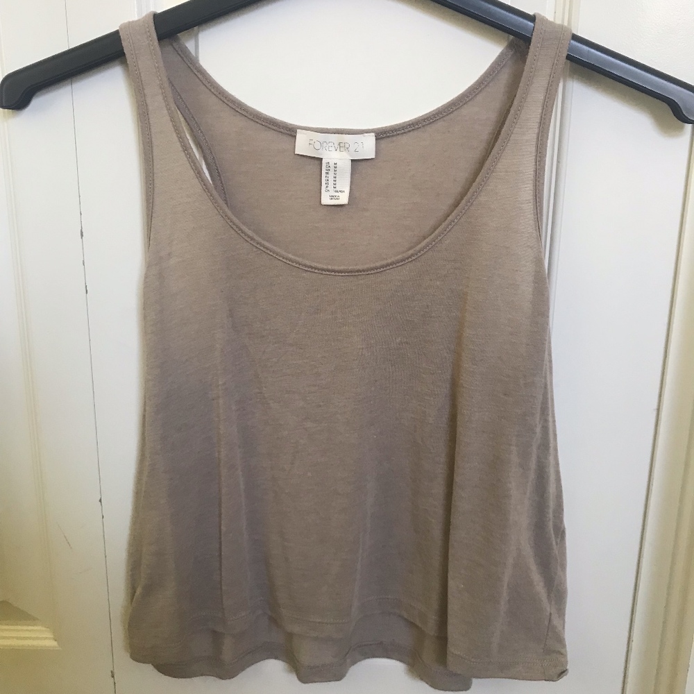 Tan Tank Crop Top